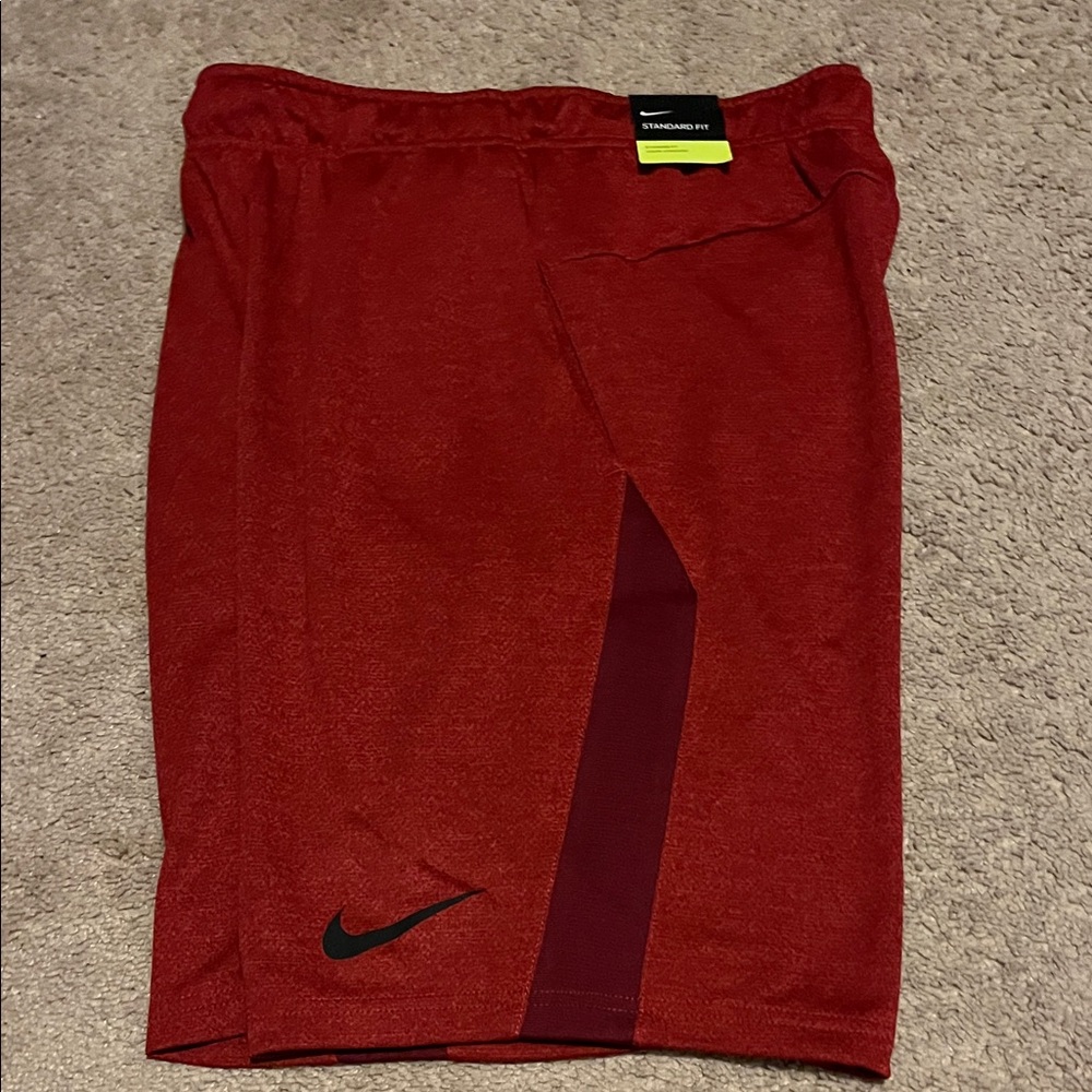 Nike Red Sports Shorts with Black Logo